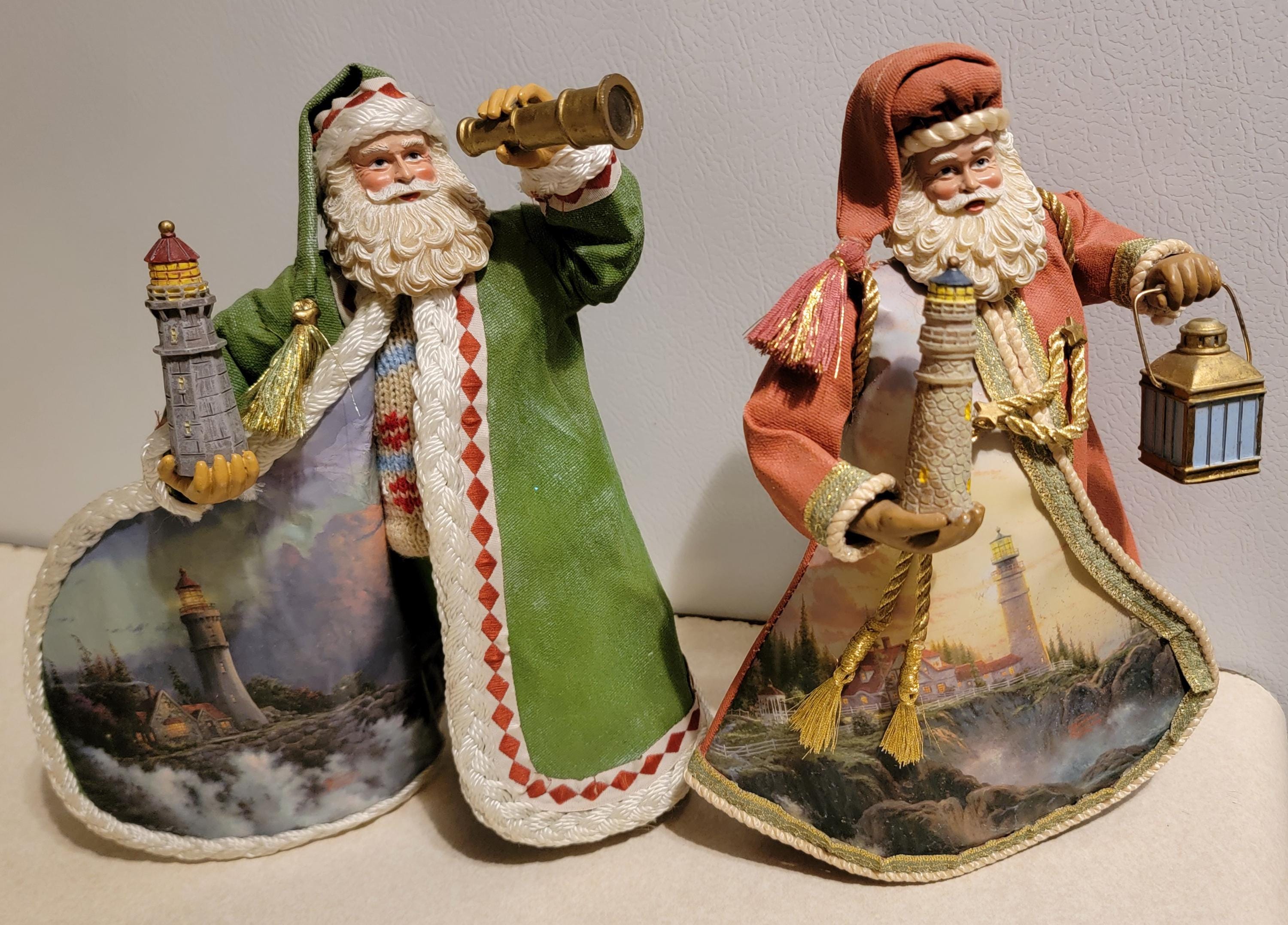 Thomas Kinkade Santa Figurine - Etsy