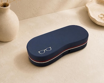 Eyeglass Case for Travel | Magnetic Felt Lined Hard Shell | Dog or Glasses Icon