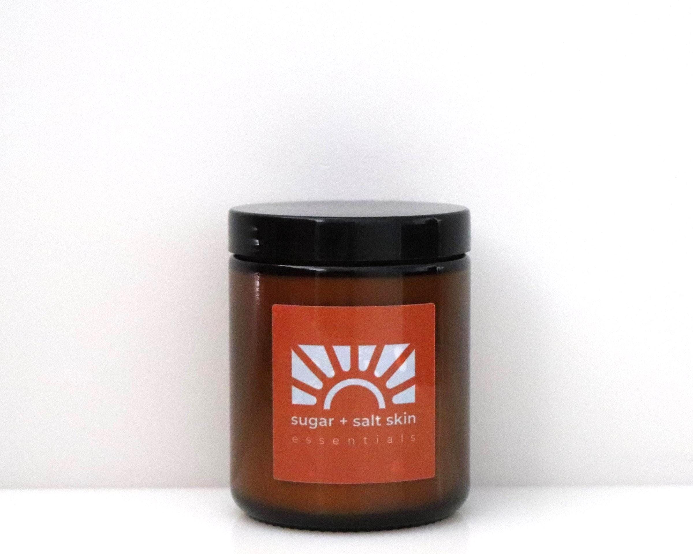 Sugar + Salt Creamy Body Scrub 8oz. Aloe, Mango Butter, Coconut Oil, Essential Oils