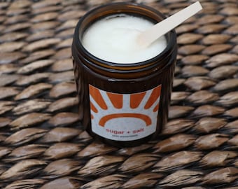 Sugar Salt Skin Scrub: Aloe, Butter, Oil, Essential Oils