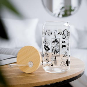Studio Ghibli Illustrations Sipper Glass | Totoro, Spirited Away, Kiki's Delivery Service, etc., Straw Glass image 9