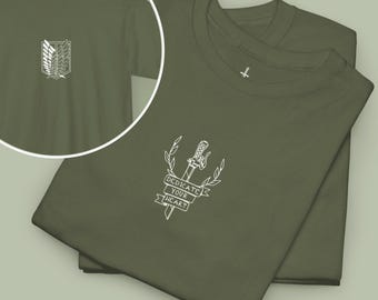 Attack On Titan "Dedicate Your Heart" Sketch Tee | AOT Steel Blade Anime Shirt