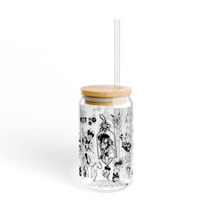 Studio Ghibli Illustrations Sipper Glass | Totoro, Spirited Away, Kiki's Delivery Service, etc., Straw Glass image 5