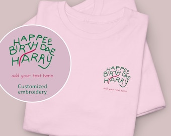 Customizable Harry Potter Inspired "Happee Birthdae" Shirt | Small Chest Embroidery