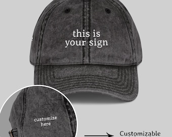 Custom Vintage "This Is Your Sign" Embroidered Cap - Red Baseball TikTok Hat