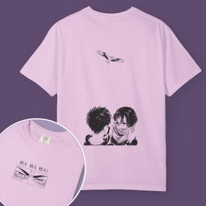 Camiseta con bufanda de Eren y Mikasa de AOT / Camiseta con panel de ojos del manga "Tatakae! (¡Lucha!)" de Attack on Titan