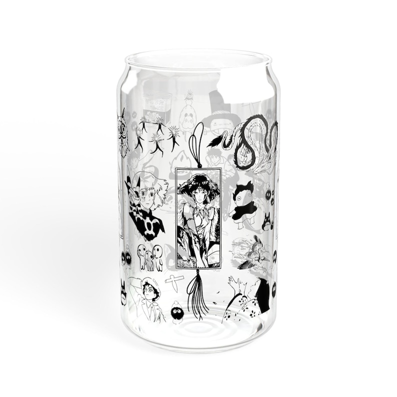 Studio Ghibli Illustrations Sipper Glass | Totoro, Spirited Away, Kiki's Delivery Service, etc., Straw Glass image 4