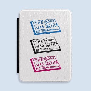 Retro Bookstack Kindle Cover – "The Book Was Better" Leather Case (Paperwhite)
