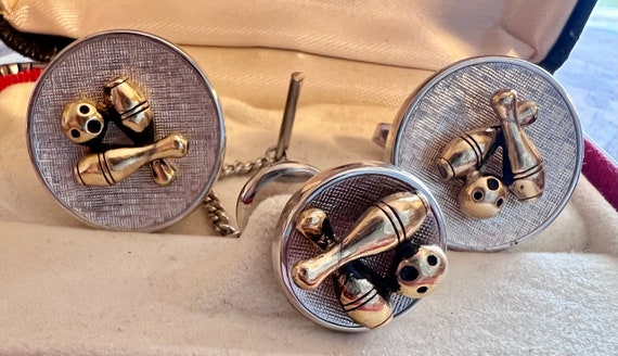 Mens Cufflinks and Tie Tacs- Foster Bowling - image 2