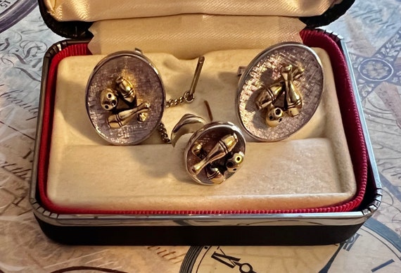 Mens Cufflinks and Tie Tacs- Foster Bowling - image 1