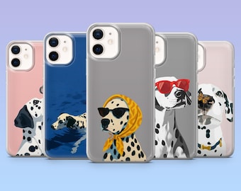Dalmatian Dog Phone Case Classy Aesthetic Cover for iPhone 17Pro, 16, 15, 14, 13, 12, Samsung S26, S25, S24, S23Fe, A16, A56, Pixel 10, 9Pro