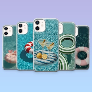 Swim Ring Phone Case Pool Float Summer Cover for iPhone 17Pro, 16, 15, 14, 13, 12, Samsung S26, S25, S24, S23Fe, A16, A56, Pixel 10, 9Pro