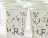 Gold FOILED Almost MRS ,Hen Party Cups 8 ct