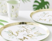 Gold FOILED Almost MRS ,Hen Party Plates