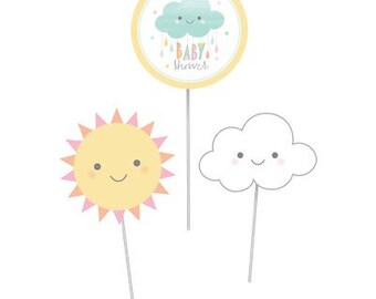 happy cloud baby shower decorations