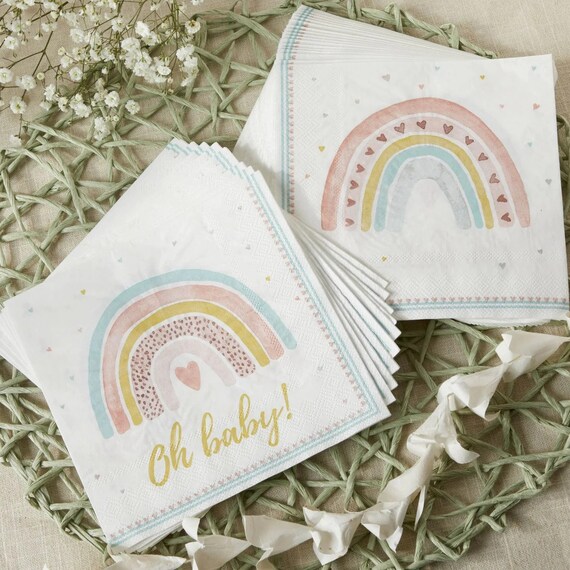 Boho Rainbow Baby 2 Ply Paper Napkins (Set of 30) by Lemon Zest Catch