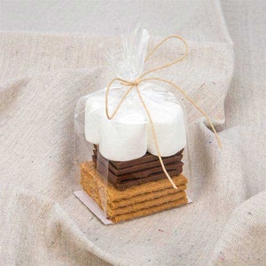 40 S’MORES KIT Bags, Bags only,   Ultra Clear Bags , 3x 2 x 6.5 Inches - High Clarity Flat Bottom Gusset with Paper Insert