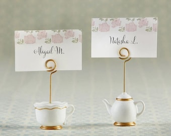 Porte-cartes théière, petits, lot de 6 - Les porte-cartes de douche nuptiale sont préférés. Veuillez noter qu'ils sont petits mais mignons