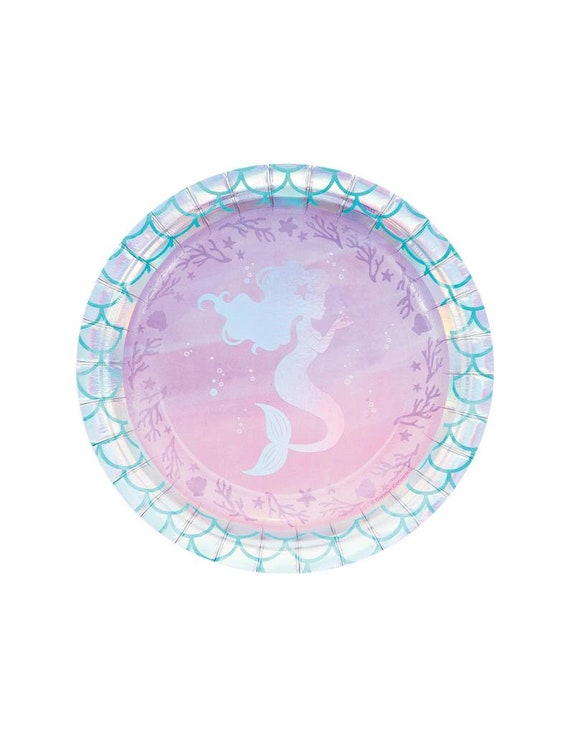 7" Mermaid Plates - Mermaid Party, Mermaid Birthday, Iridescent Party, Mermaid Party Supplies Il_570xn