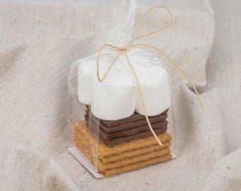 40 sacs S'MORES, sacs uniquement, sacs ultra clairs, 3 x 2 x 6,5 pouces - Gousset à fond plat haute clarté avec insert en papier