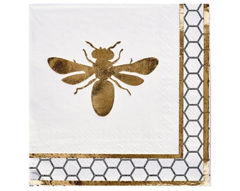 Honey Bee Paper Cocktail Napkin (Pack Of 20)