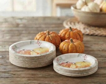 Fall Paper Plate Size:  8", perfect for side dishes, salads, cake, and more!