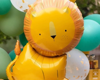 Large Lion Balloon , Safari Birthdays, One 24" Mylar Balloon • shaped like a Lion