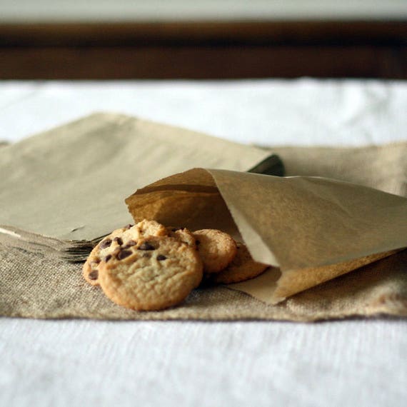 50 Food Safe Paper Bags Grease Resistant, Brown Sandwich Bags, Cookie Bags, Popcorn Bags, Candy Bags, Party Supplies 6 x 1 x 6 Il_570xn