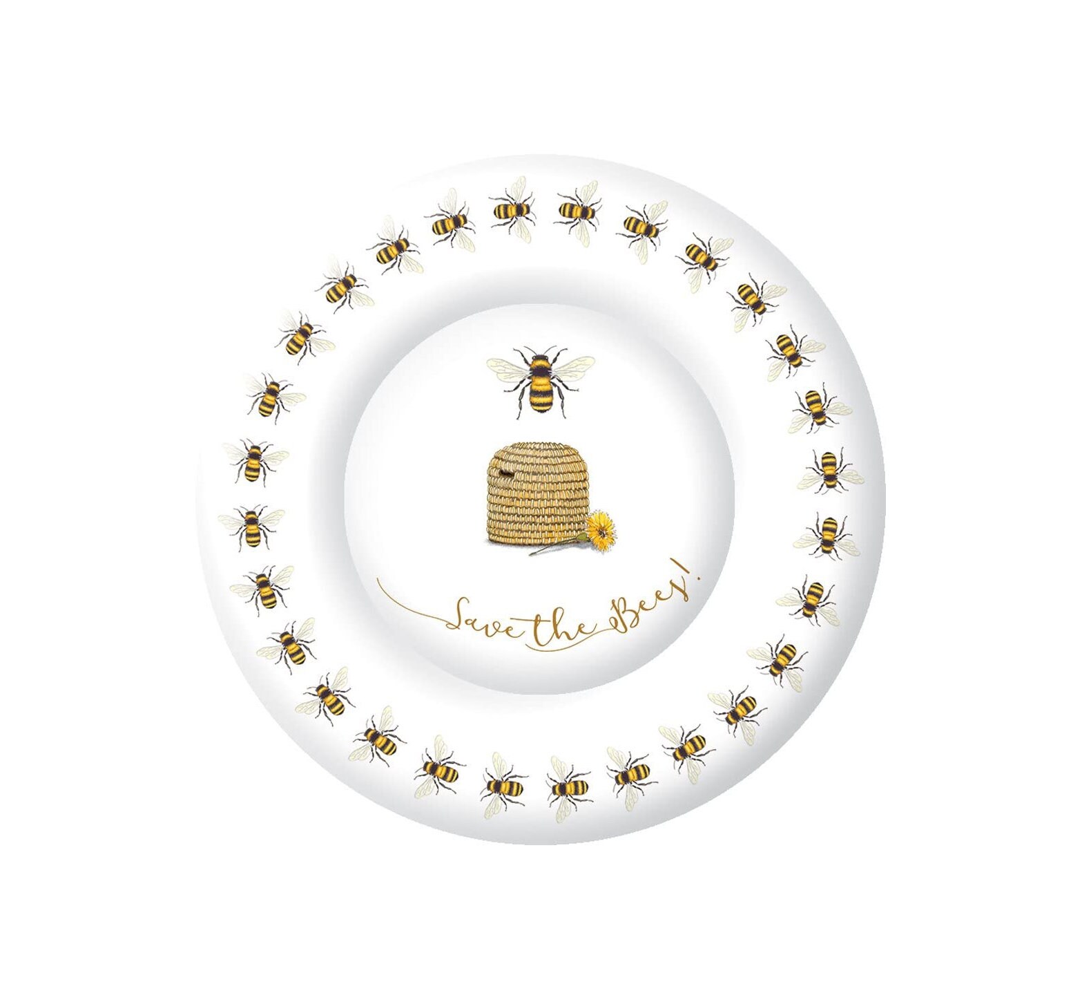 Baby Shower Dessert Plates 16 plates 7 Sweet as Can Bee Yellow Gold Tableware