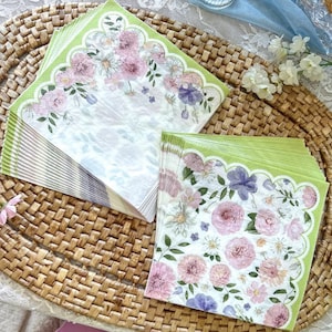Floral Party Napkins, 30ct  Floral Paper Napkins ,Bridal Shower, Baby Shower, Tea Party, Birthday Party