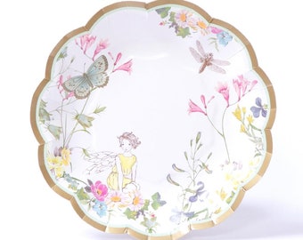 Paper Plates, Fairy Paper Plates,  Party Supplies,  birthday, garden tea party, Party Plates