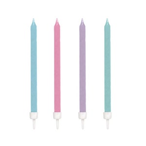 Tall Light Pink Birthday Candles 12ct , Mermaid Party Cake Toppers , Girls Birthday Party Cake Decorations , Birthday Cake Candles