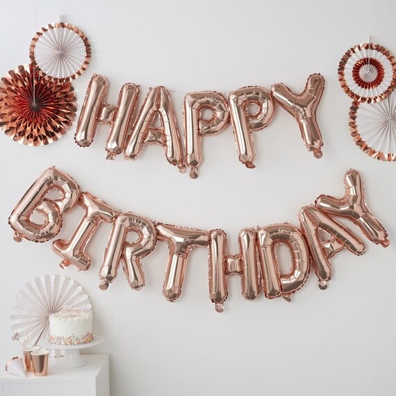 rose gold happy birthday
