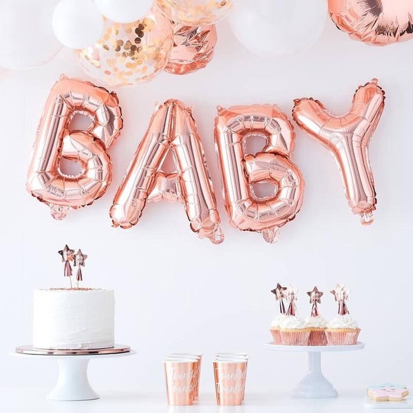 Rose Gold Baby Shower Decorations Etsy