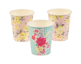 9 oz. Floral Disposable Paper Cups - 8 Ct.