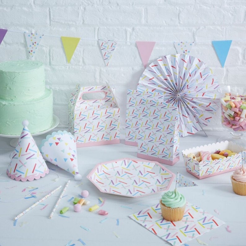 Paper Plates Sprinkles Pastel Colors Baby Shower Etsy