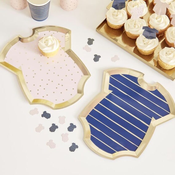 Baby Shower, PINK AND NAVY Mixed Plates Il_570xn