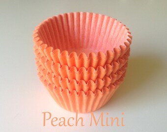 MINI Solid Peach Cupcake Liners (50)