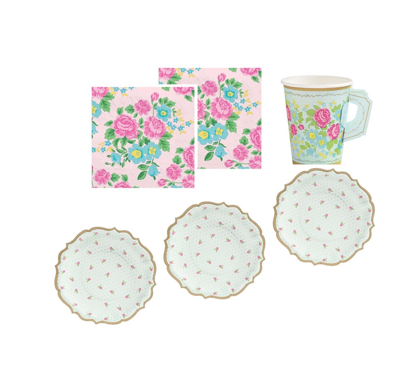 tea party plates and cups