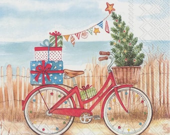 Paper Cocktail Napkins Pack of 20 Christmas At the Seaside
