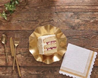 Gold and White  Collection  Pack contains 8 small  plates  20 napkins