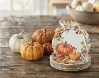 Fall Paper Plate Size:  9", perfect for side dishes, salads, cake, and more!