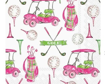 Paper Cocktail Napkins Pack of 20 Girly Golf