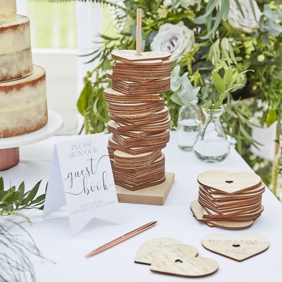 Alternative Guest Book - Stacking Hearts, Wedding Keepsake Il_570xn
