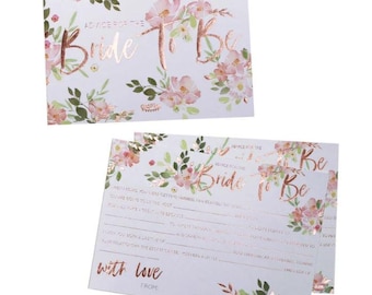 Advice Cards For The Bride To Be Wedding Wishes Guest Book Bridal Shower Games Each pack includes 10 cards. 16cm (W) x 11cm (H)