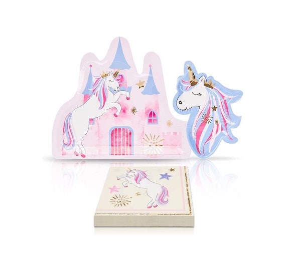 Princess, Paper Table Setting, Disposable Paper Plates, 32 piece set, 8 Dinner Plates, 8 Salad Plates, 16 Lunch Napkins, Dreams Come True Il_570xn