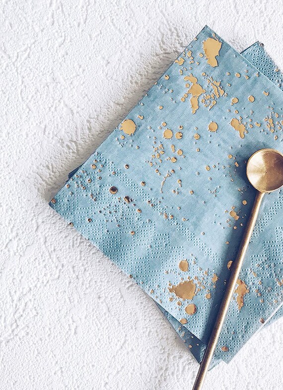 Blue Splash Lunch Paper Napkins Il_570xn