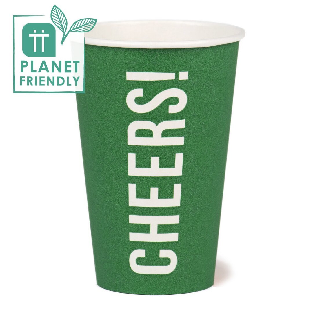 Cheers Green Party Cups Large Cups Compostable Etsy
