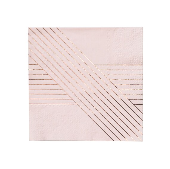 Pale Pink Striped Beverage Napkins Il_570xn