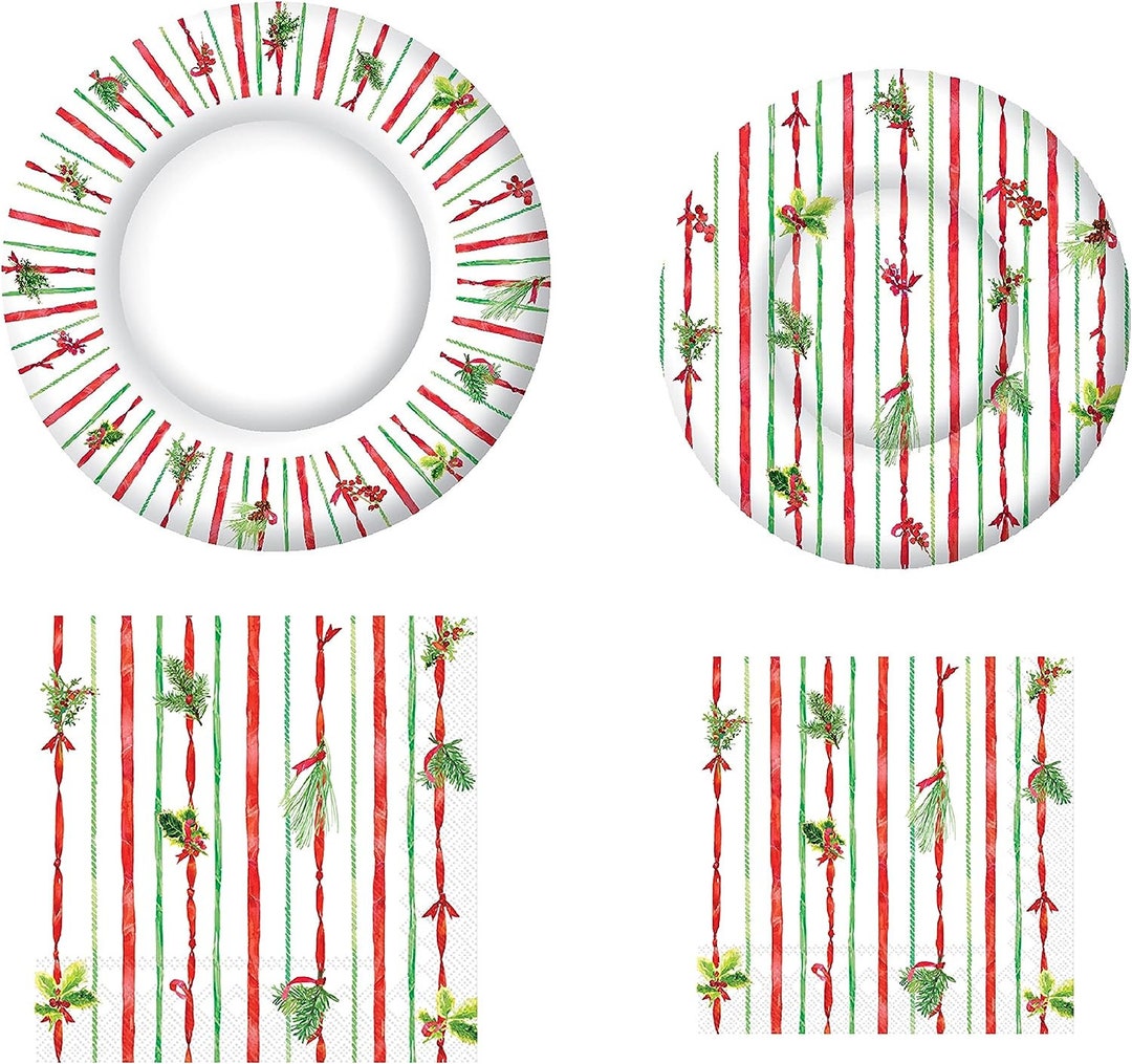 Christmas Paper Plates and Napkinsrustic Christmas Plates Etsy